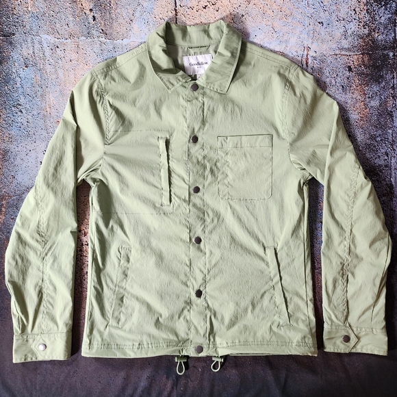 Small Casual Green Lightweight Button Jacket Goodfellow & Co - Picture 3 of 11